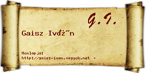 Gaisz Iván névjegykártya