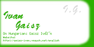 ivan gaisz business card